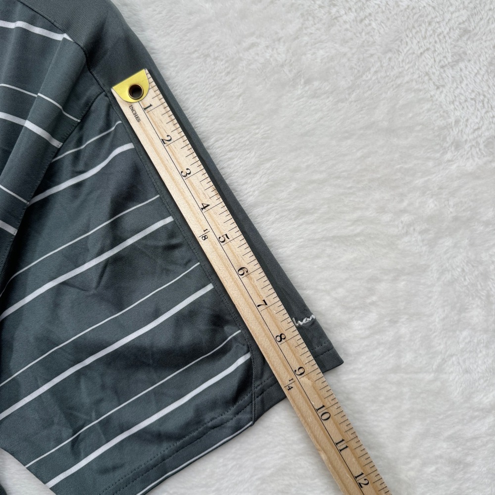 Champion Polo Shirt Mens Large Grey Striped Double Dry Short Sleeve Collared - Picture 6 of 11